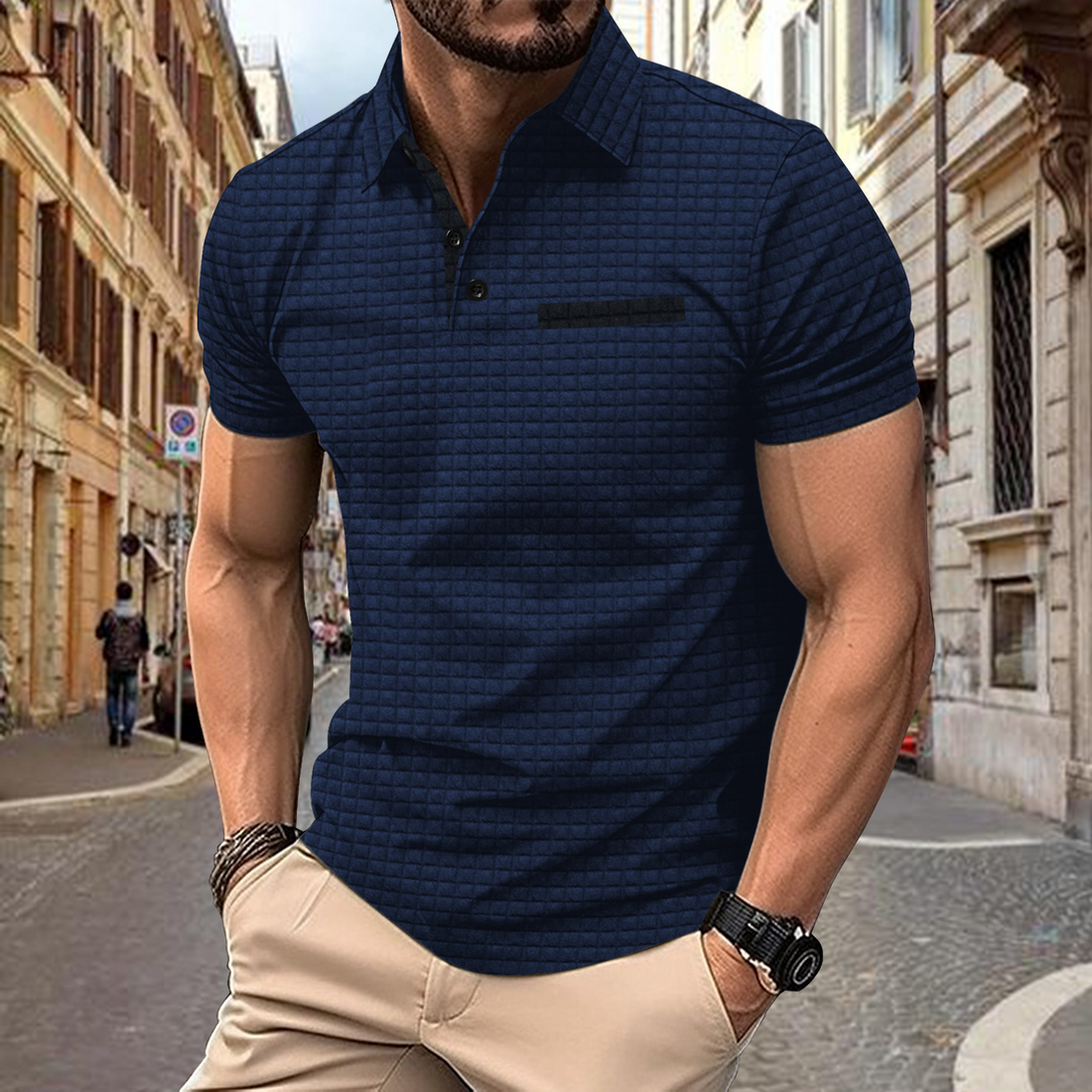 Jamison - Polo Ajustado de Cuadros para Hombres