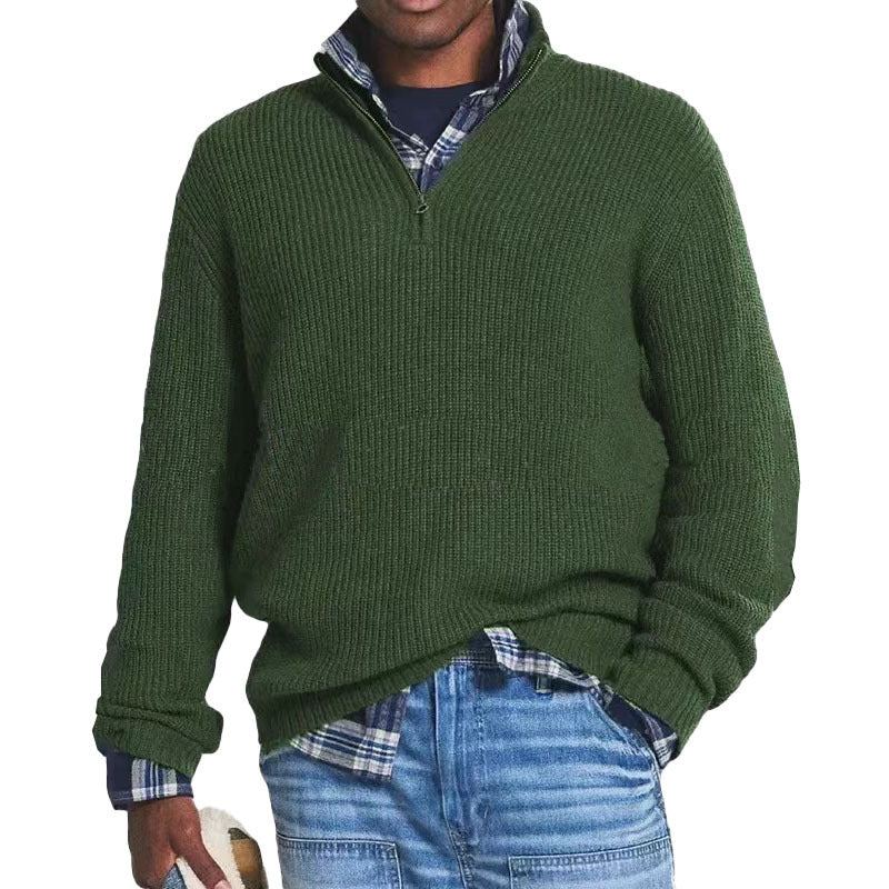 Charlton - Suéter con cremallera de cachemir para hombres, estilo casual