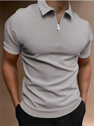 Carl - Polo Casual para Hombre con Cremallera