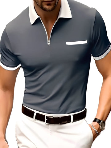 Winton - Camisa casual con cierre para hombres