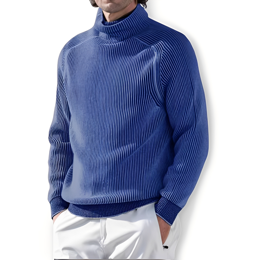 Jarrett - Suéter de casimir con cuello alto para hombres