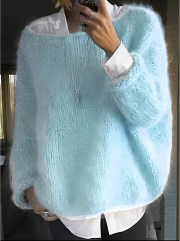 Quintella - Suéter de punto con cuello redondo para mujer