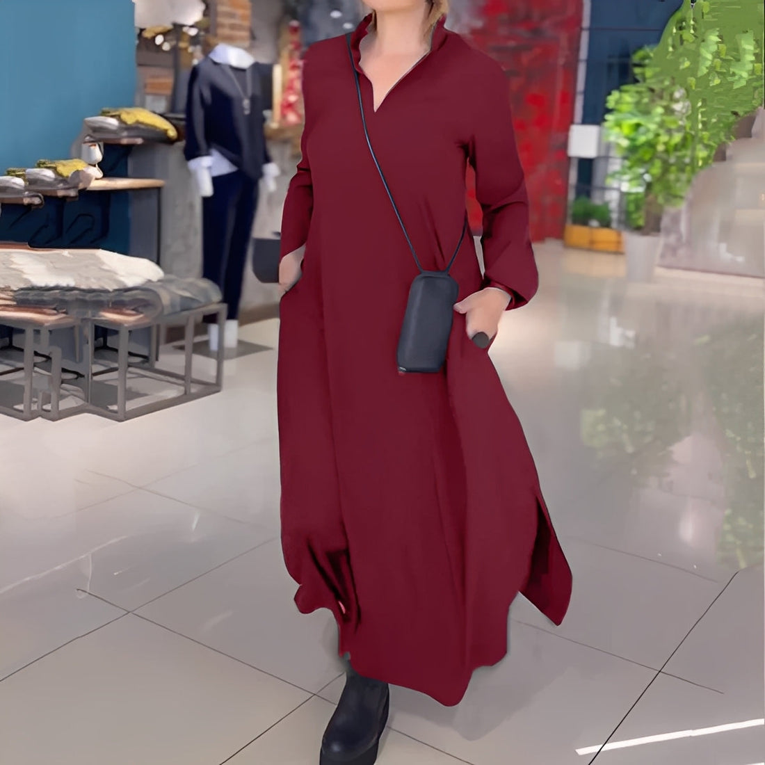 Hélène - Vestido holgado con abertura lateral para mujeres