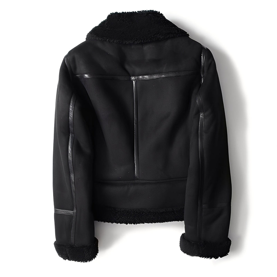 Yasmine - Chaqueta biker cálida de piel de oveja para mujeres