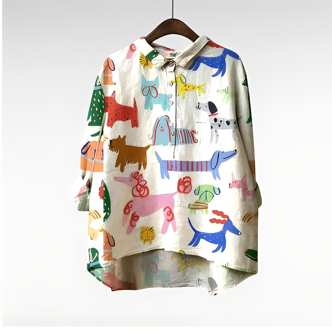 Eyden - Camisa larga con diseño artístico para mujeres