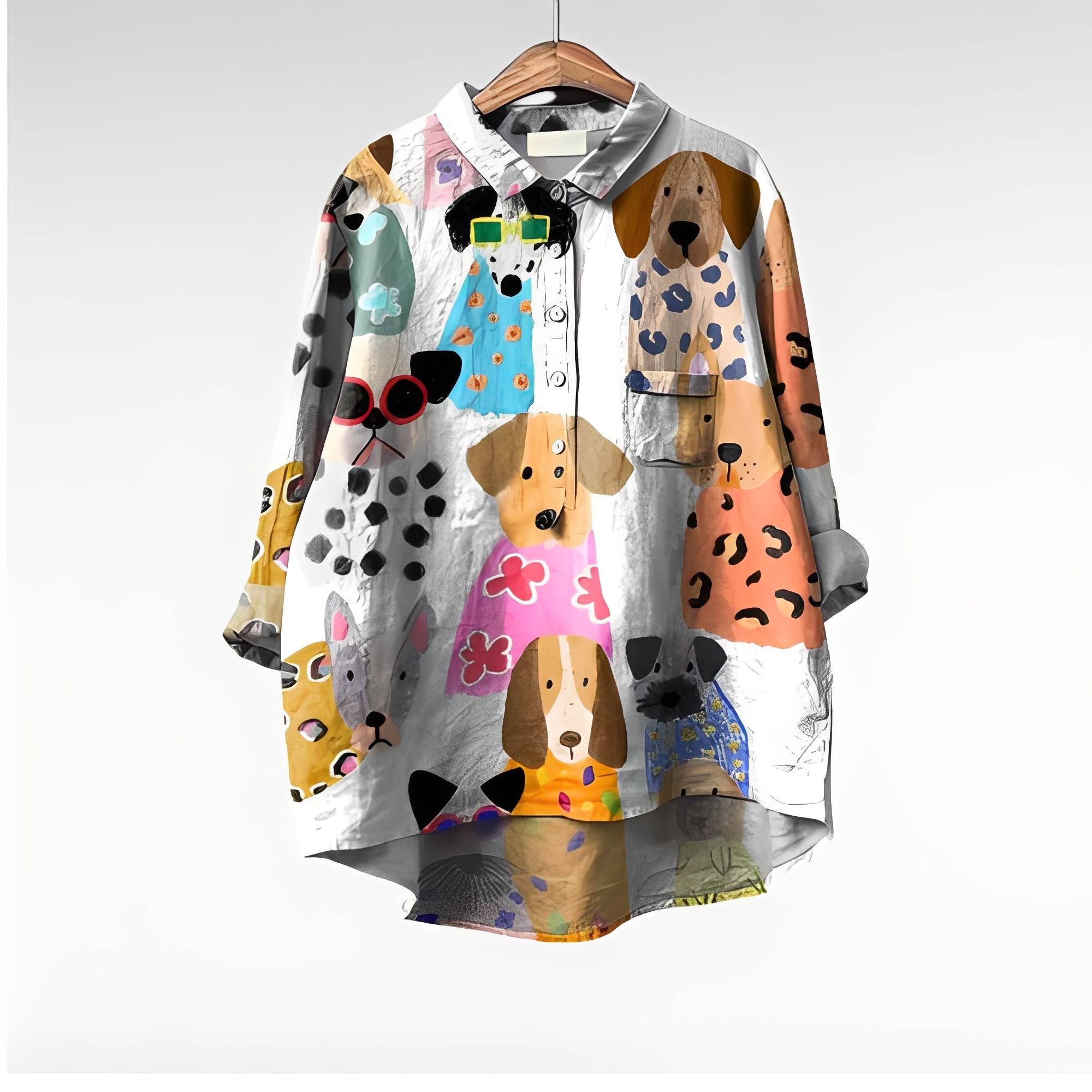 Eyden - Camisa larga con diseño artístico para mujeres