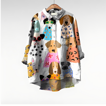 Eyden - Camisa larga con diseño artístico para mujeres