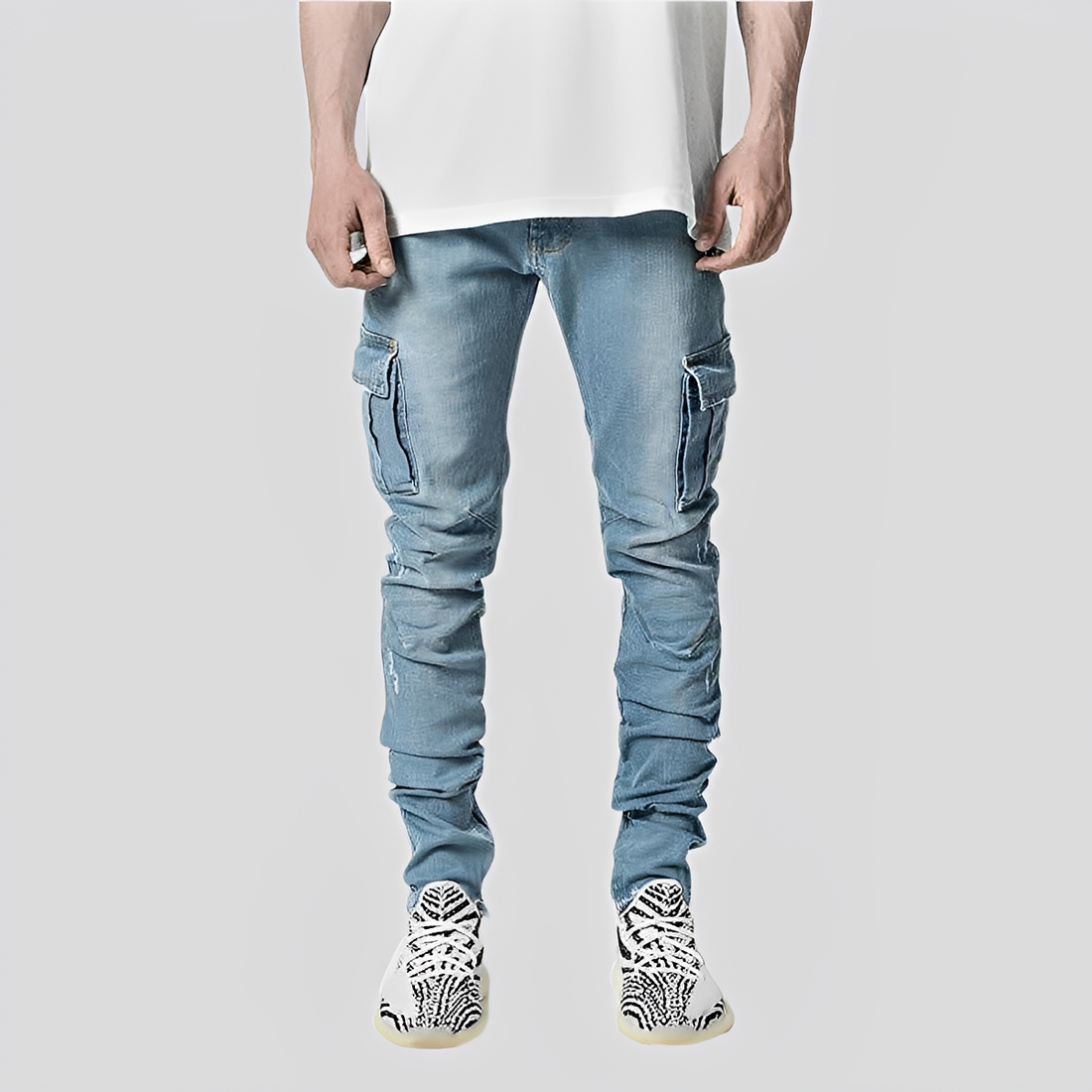 Owen - Jeans de mezclilla casuales con varios bolsillos para hombres