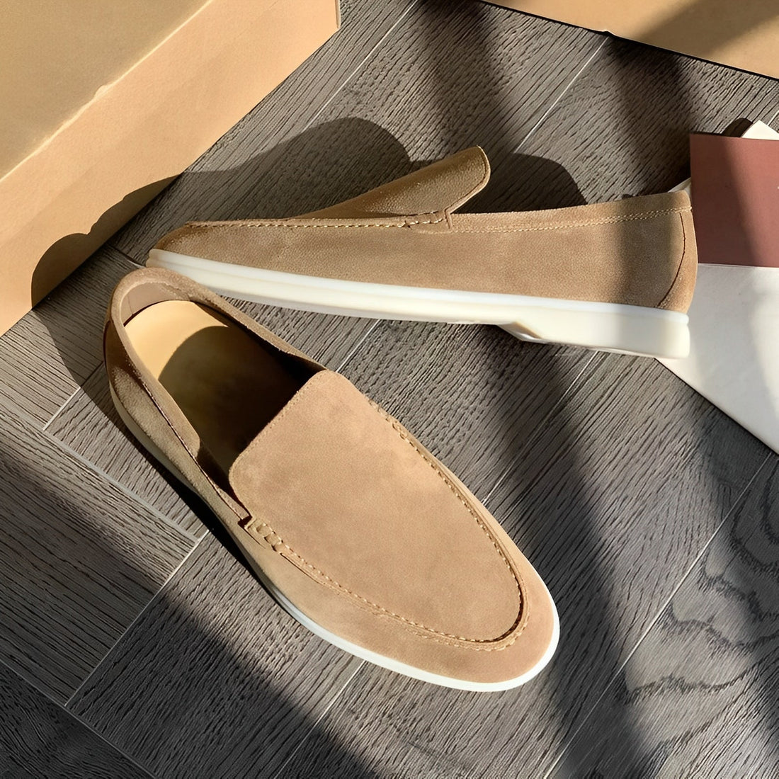 Dominick - Zapatos mocasines de gamuza para hombres