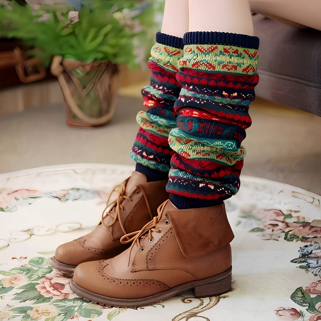 Suzanna - Medias de algodón elegantes, cálidas y gruesas para mujeres