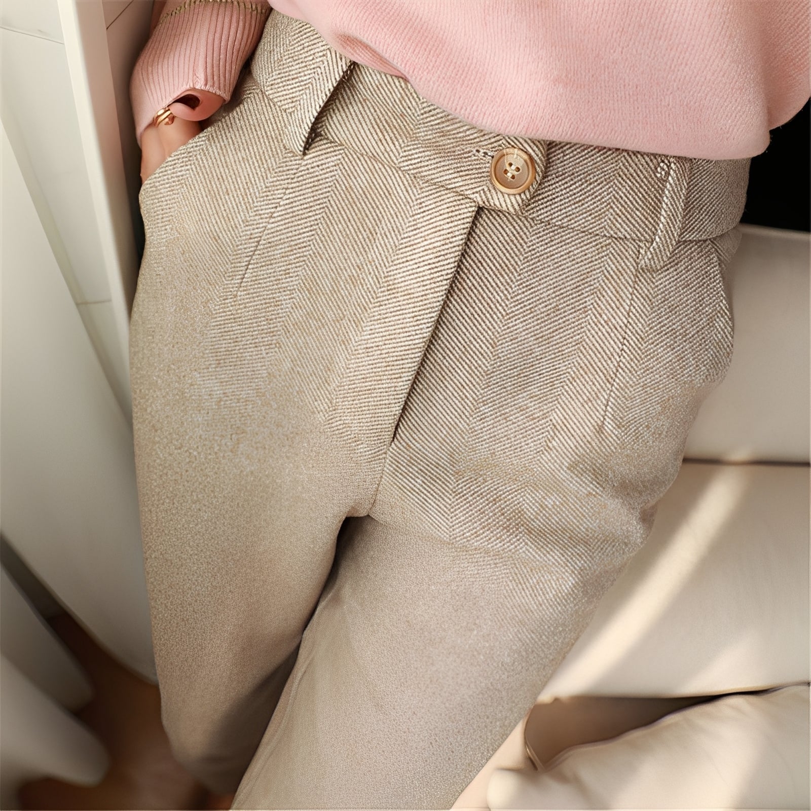 Daren - Pantalón ajustado de lana para hombres