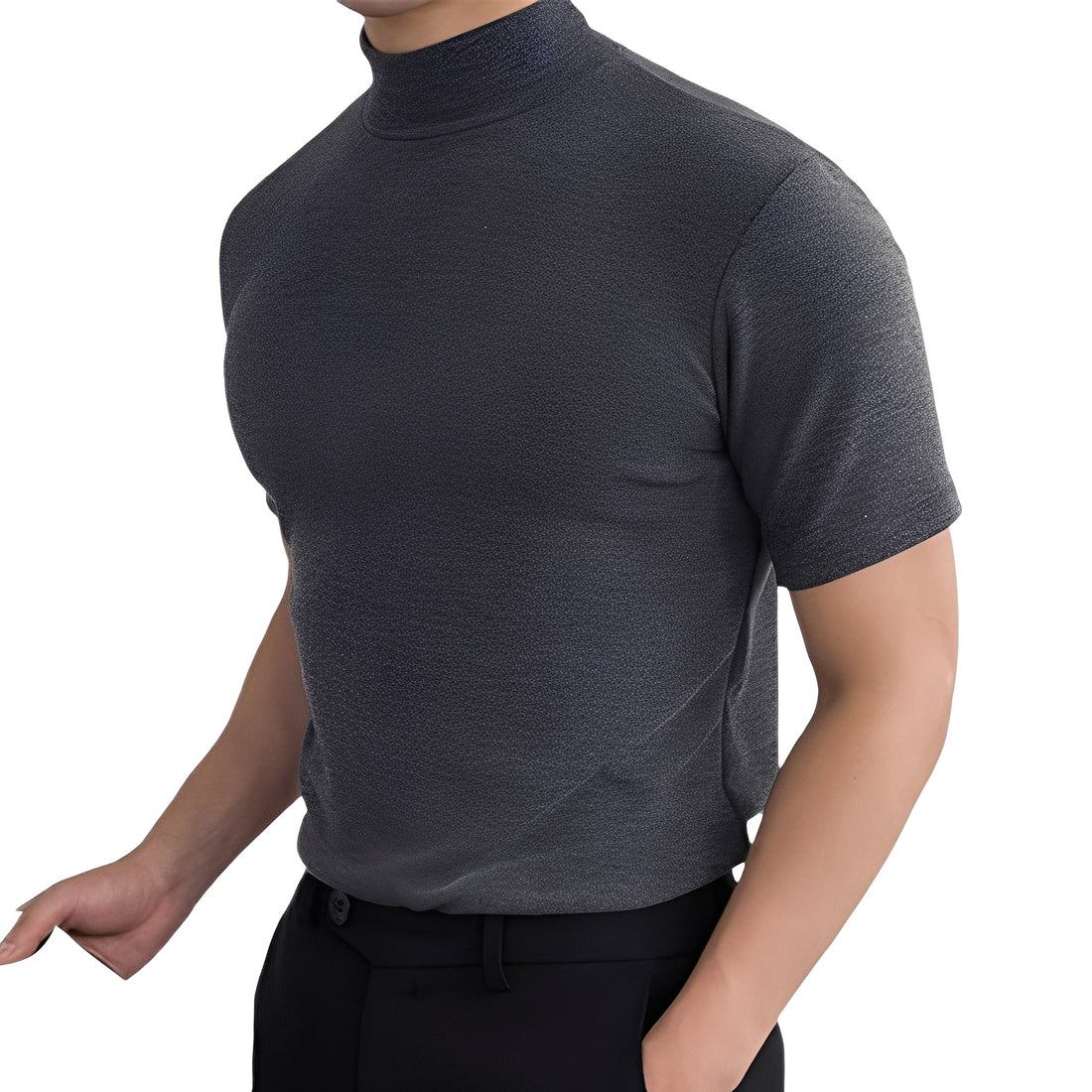 Terence - Camisa casual ajustada con cuello alto para hombres