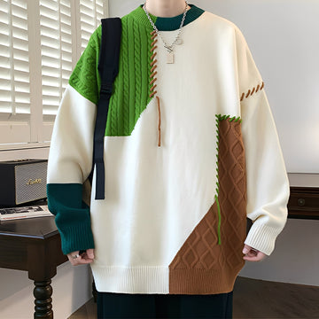 Curtis - Sudadera Moderna de Tela Polar con Diseño Bicolor para Hombres