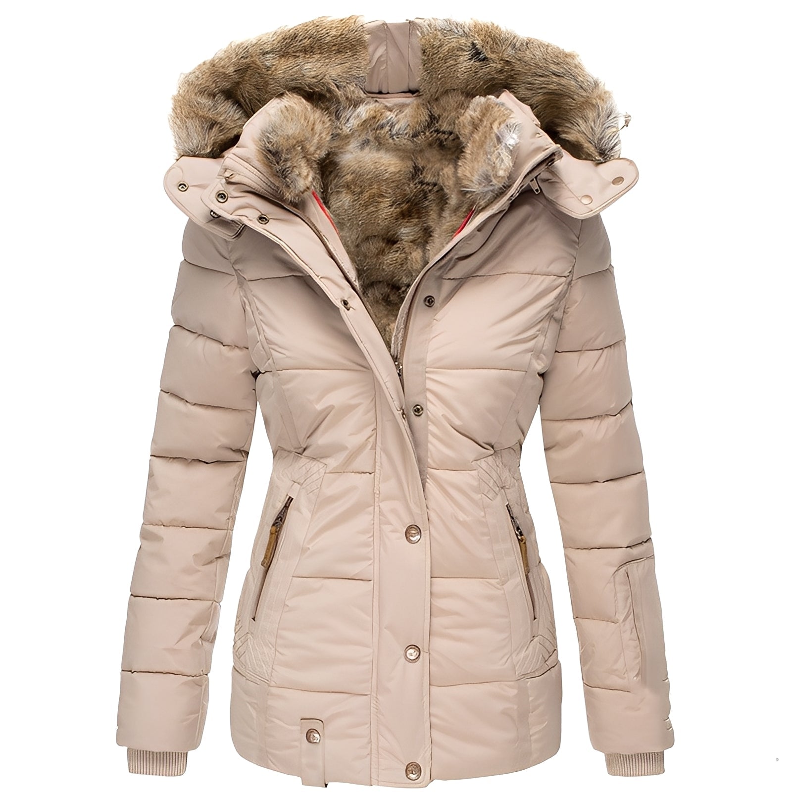 Odelia - Elegante chaqueta ligera con cuello de piel para mujeres