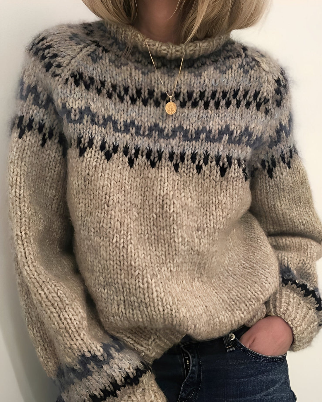 Layne - Suéter de punto elegante con cuello alto para mujer