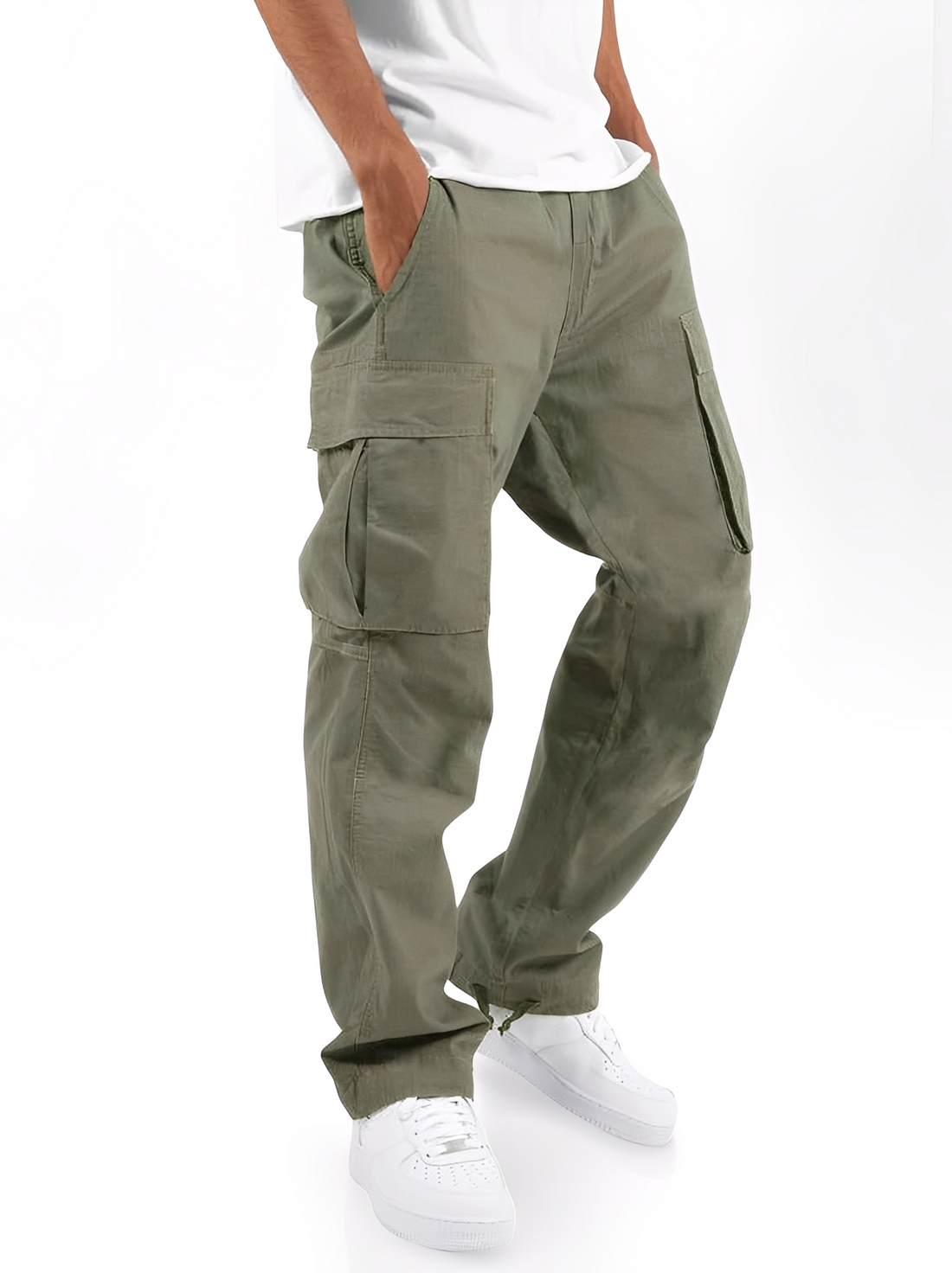 Cooper - Pantalones cargo relajados con cordón para hombres