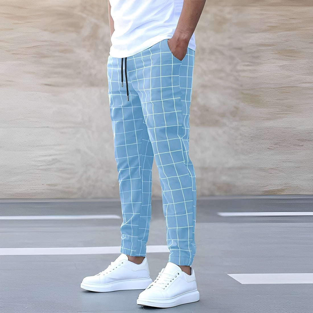 Geoffroy - Pantalones de hombre cómodos con cordón