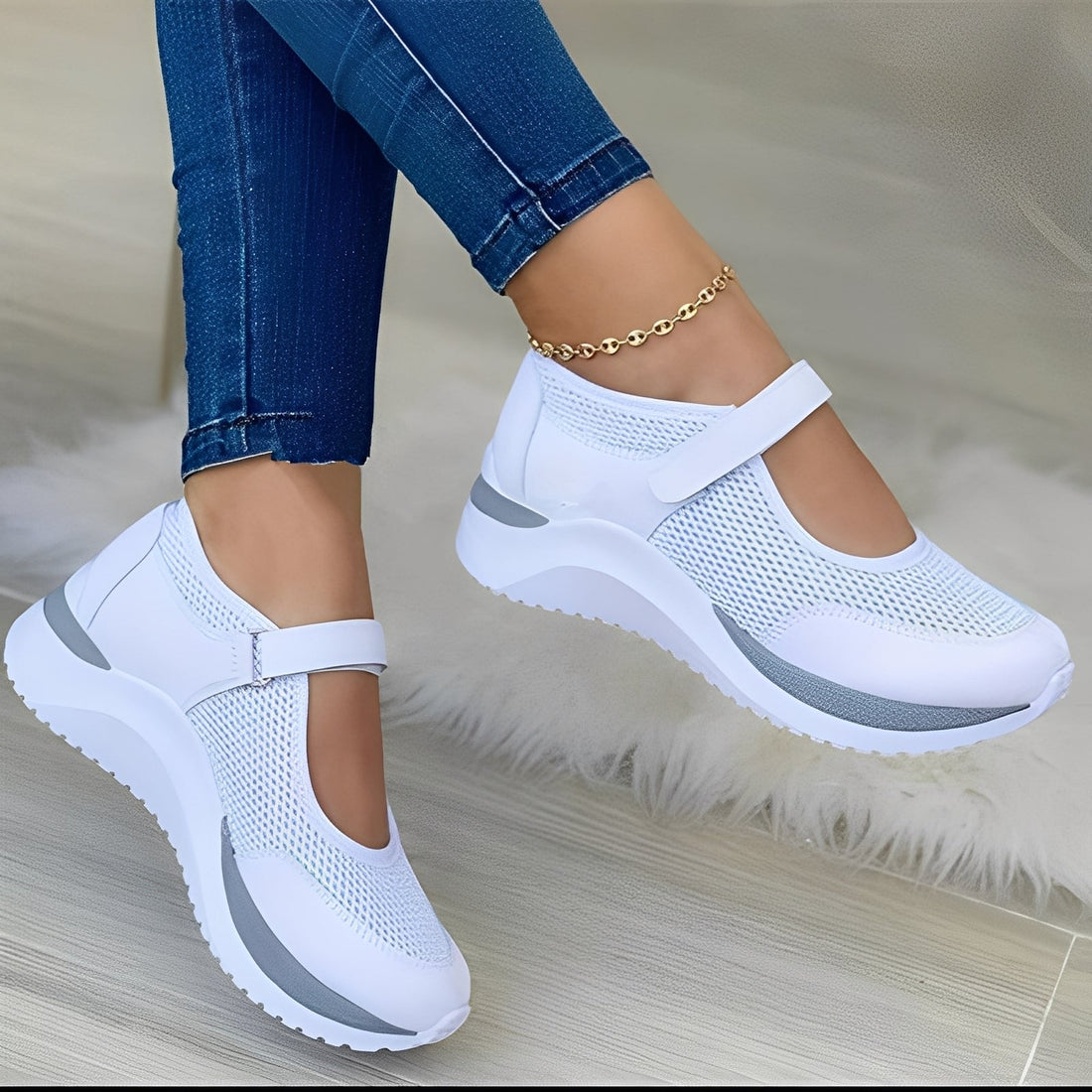 Nichola - Elegantes Sandalias con Tiras de Malla para Mujer