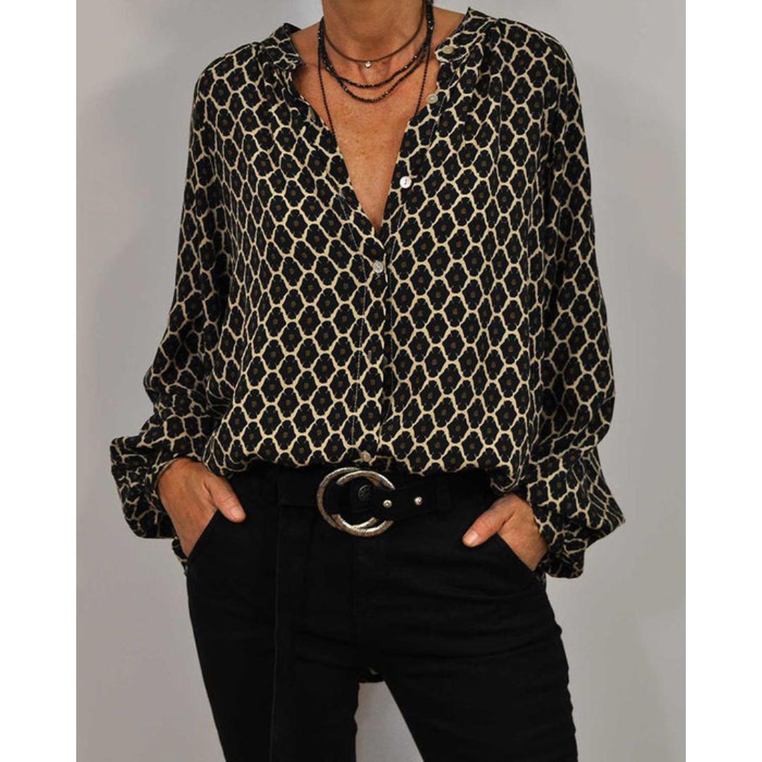Zara - Blusa Casual con Cuello en V