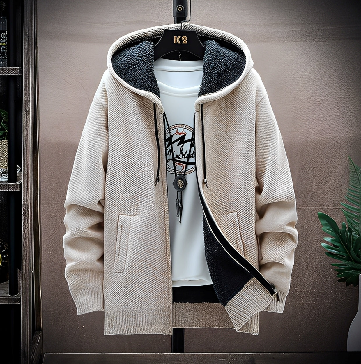 Roni - Suéter Moderno con Forro de Felpa para Hombres