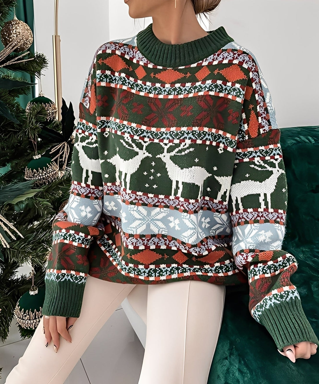 Carolina - Jersey cómodo con estilo navideño para mujeres
