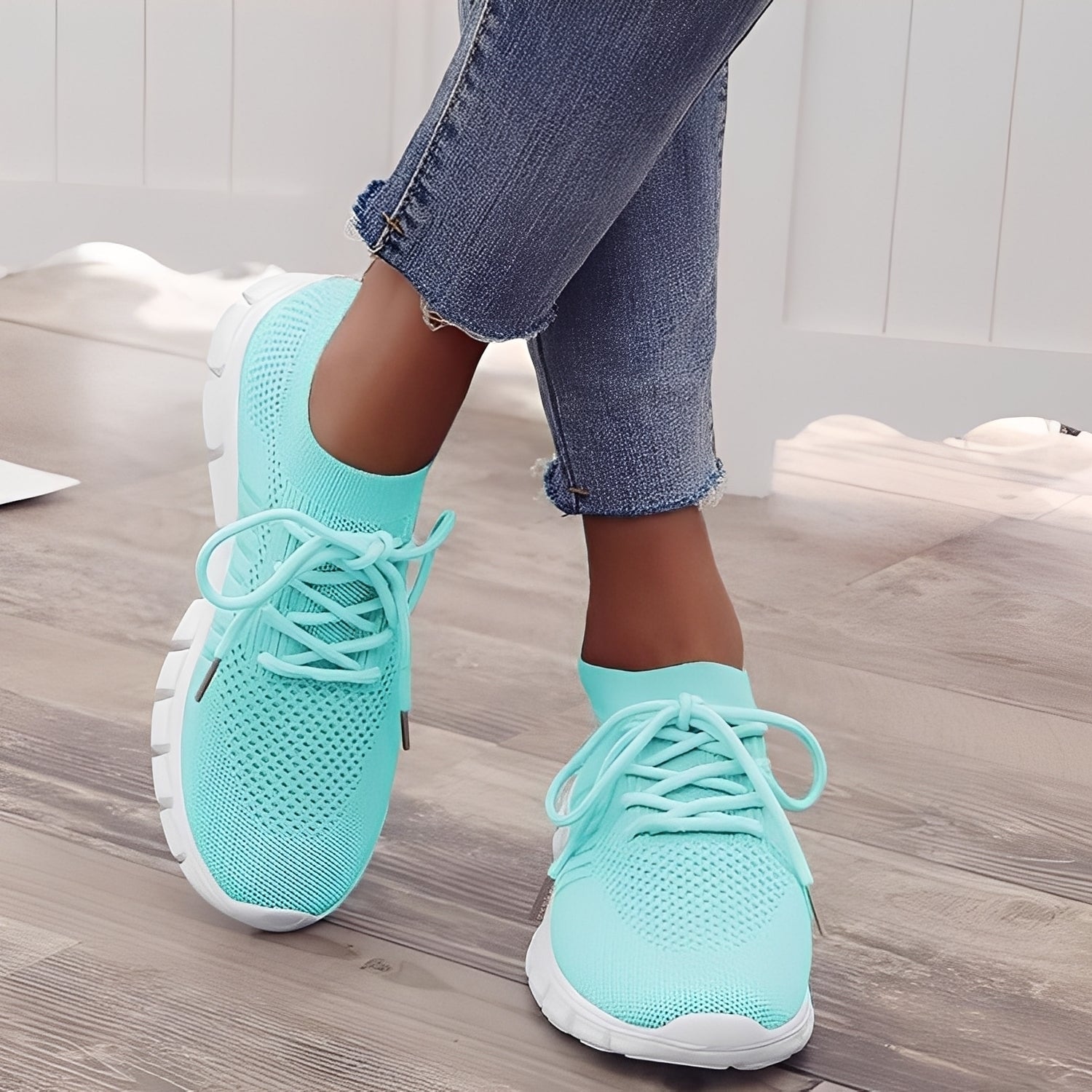 Caroline - Zapatillas casuales de malla tejida para mujer