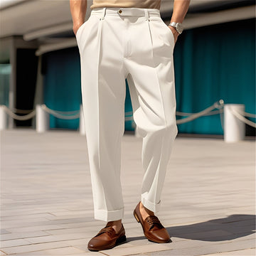 Beckham - Pantalón de traje clásico recto para hombres