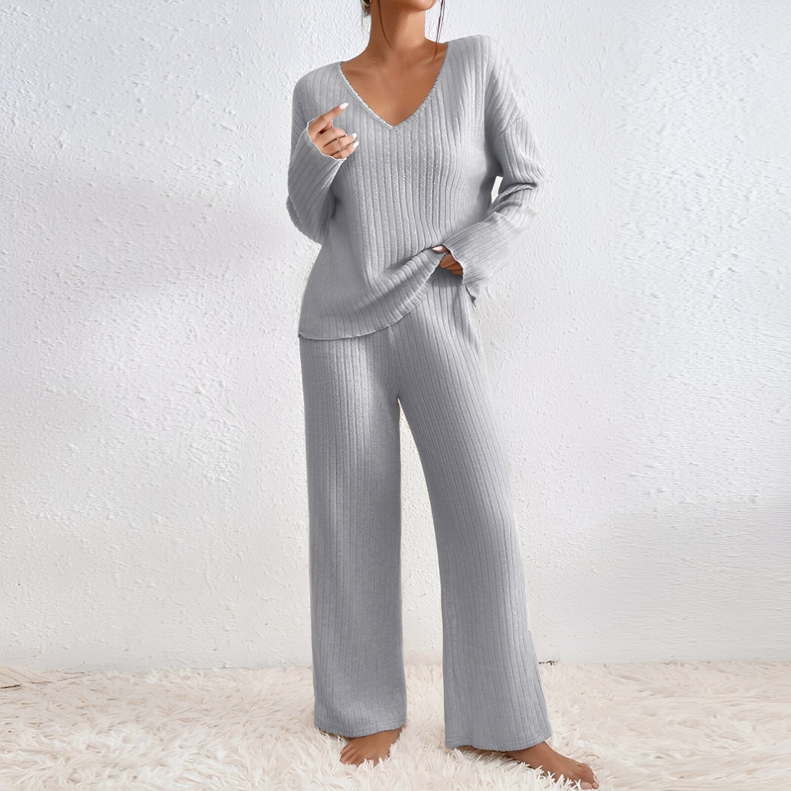 Michele - Conjunto casual de dos piezas de punto para mujeres