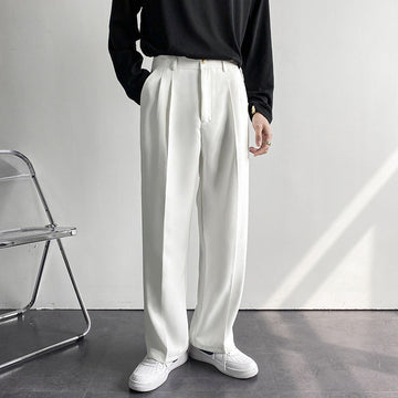 Caleb - Pantalón elegante, corte flojo y recto para hombres