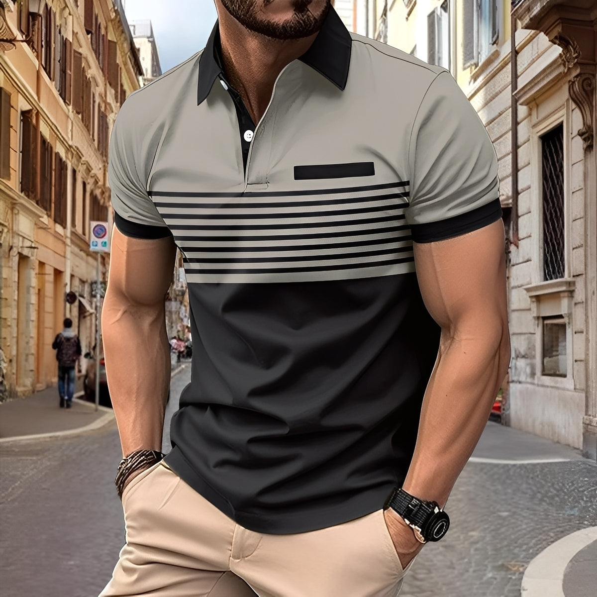 Rayden - Polo hombre a rayas elegante