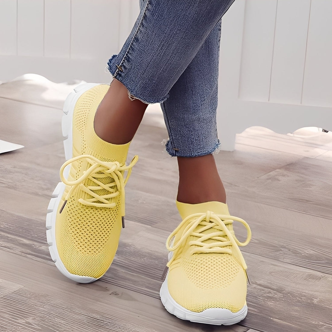 Caroline - Zapatillas casuales de malla tejida para mujer
