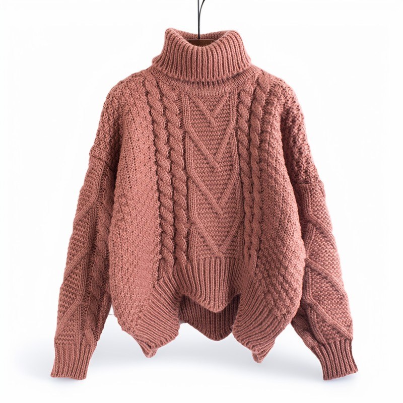 Catrina - Suéter casual de punto cálido con cuello alto para mujer