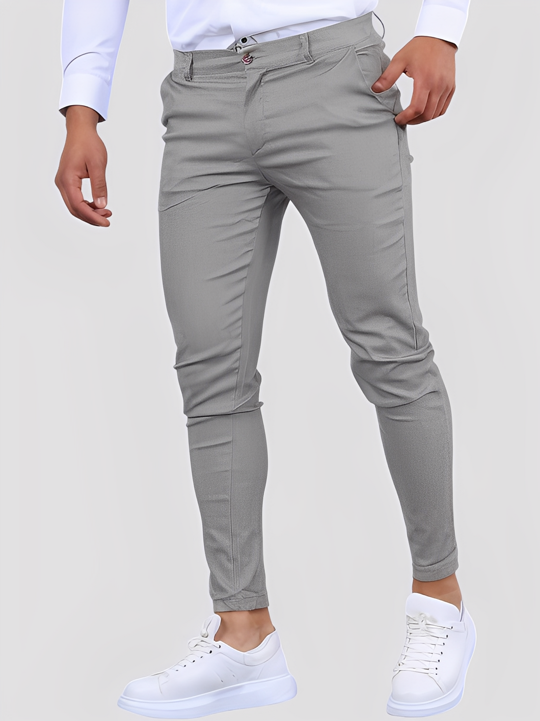 Shelton - Pantalón casual elástico de corte estrecho para hombres