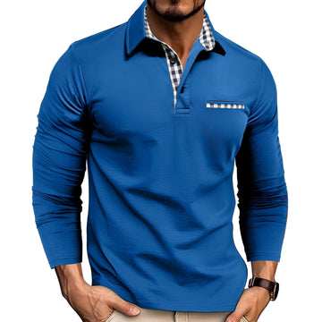 Rupert - Camisa Polo de Manga Larga Casual para Hombres