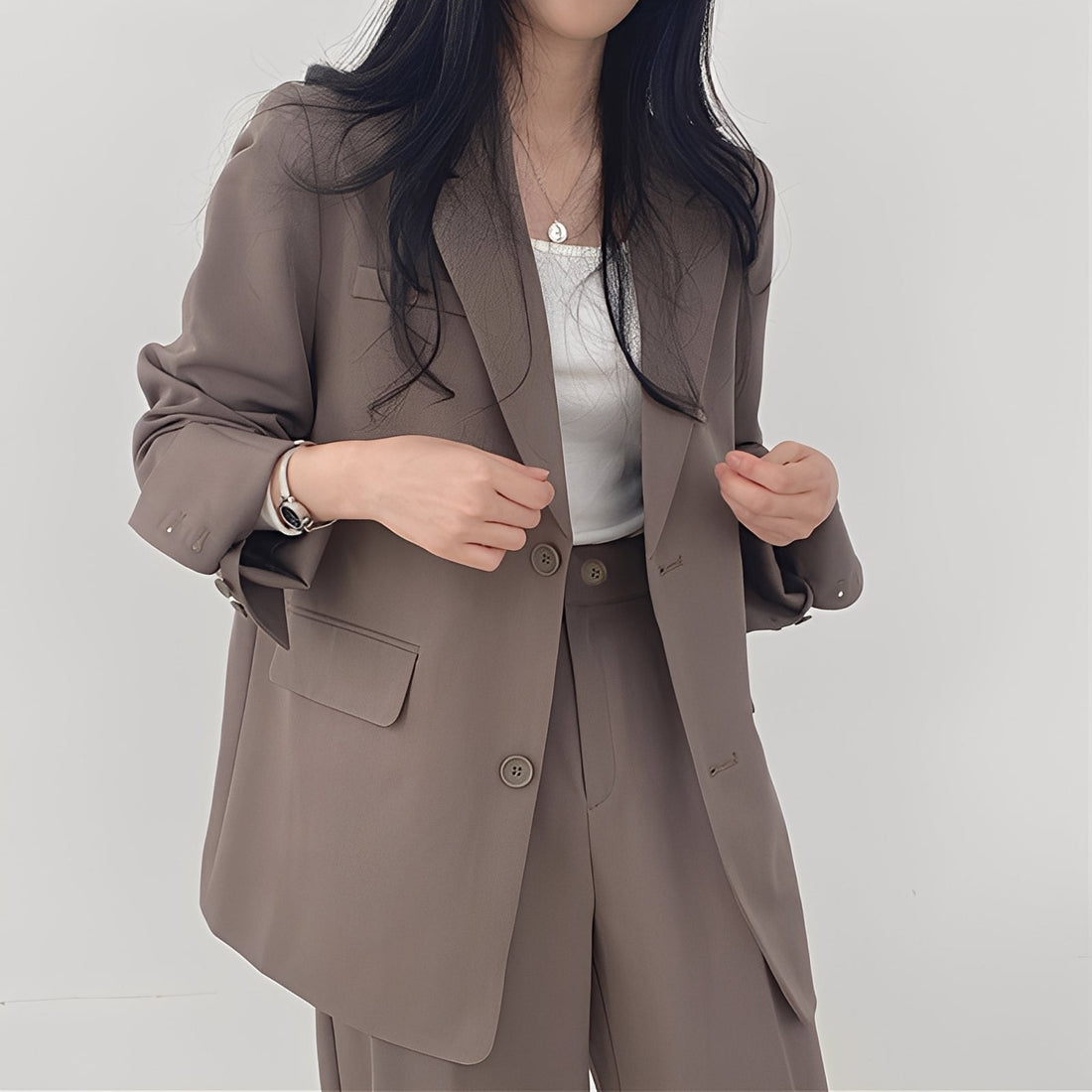 Alethea - Hermoso conjunto de blazer holgado y pantalón para mujeres
