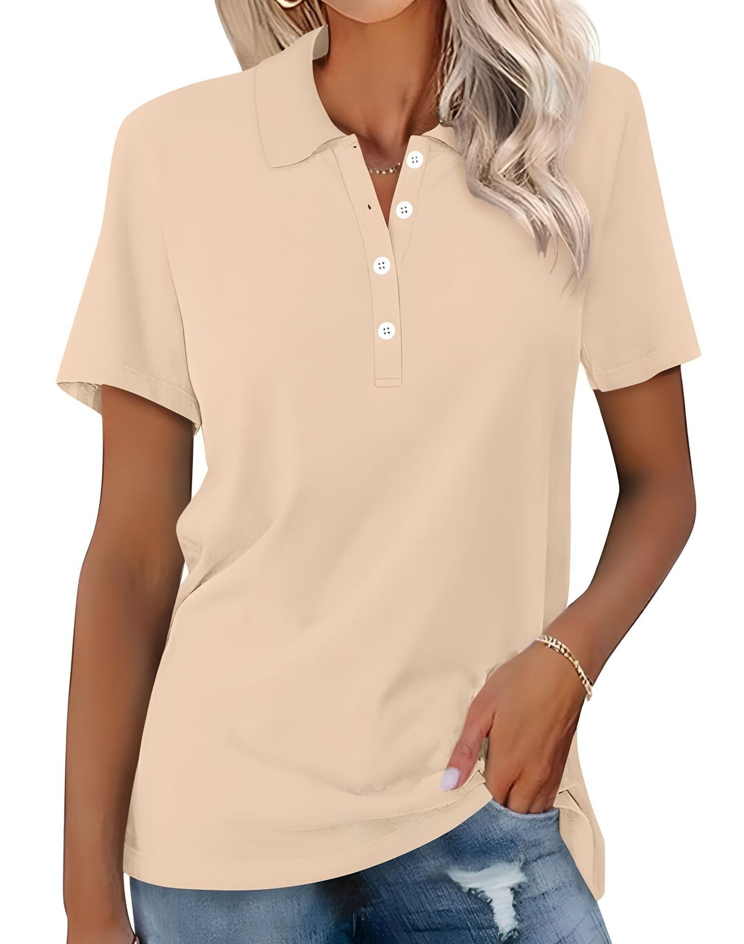 Stella - Polo casual de ajuste slim para mujer