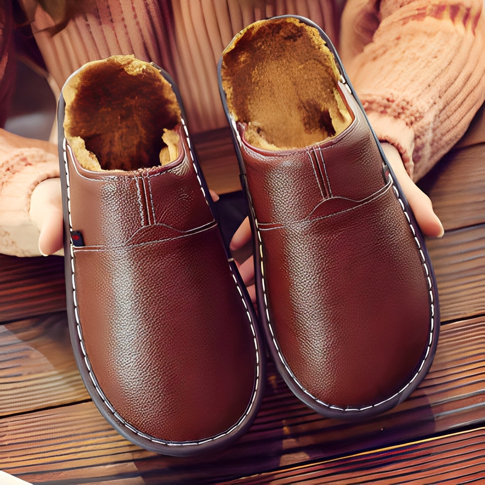 Xavier - Sandalias de algodón abrigadas para hombres