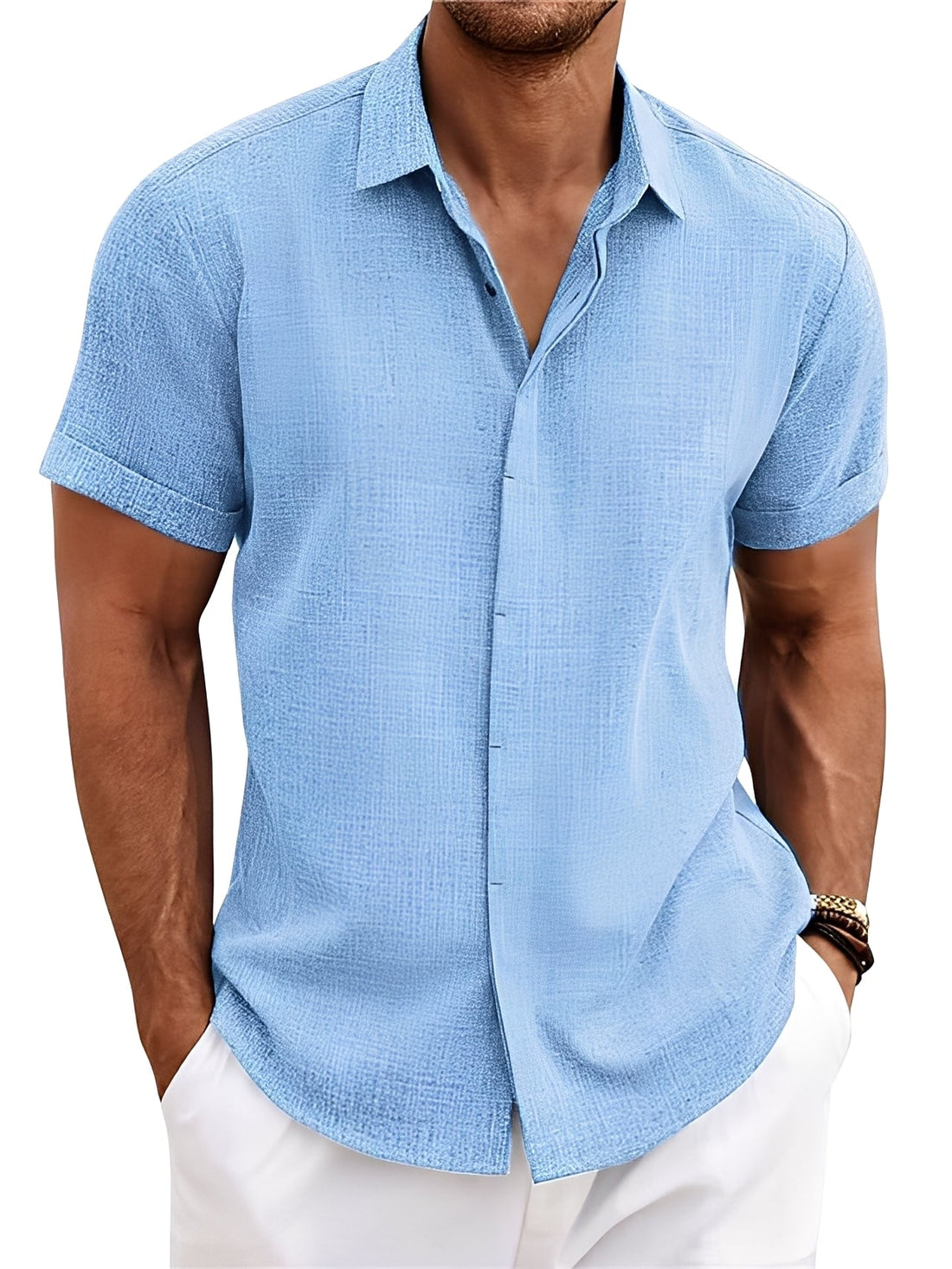Caelum - Camisa de manga corta sencilla para hombres