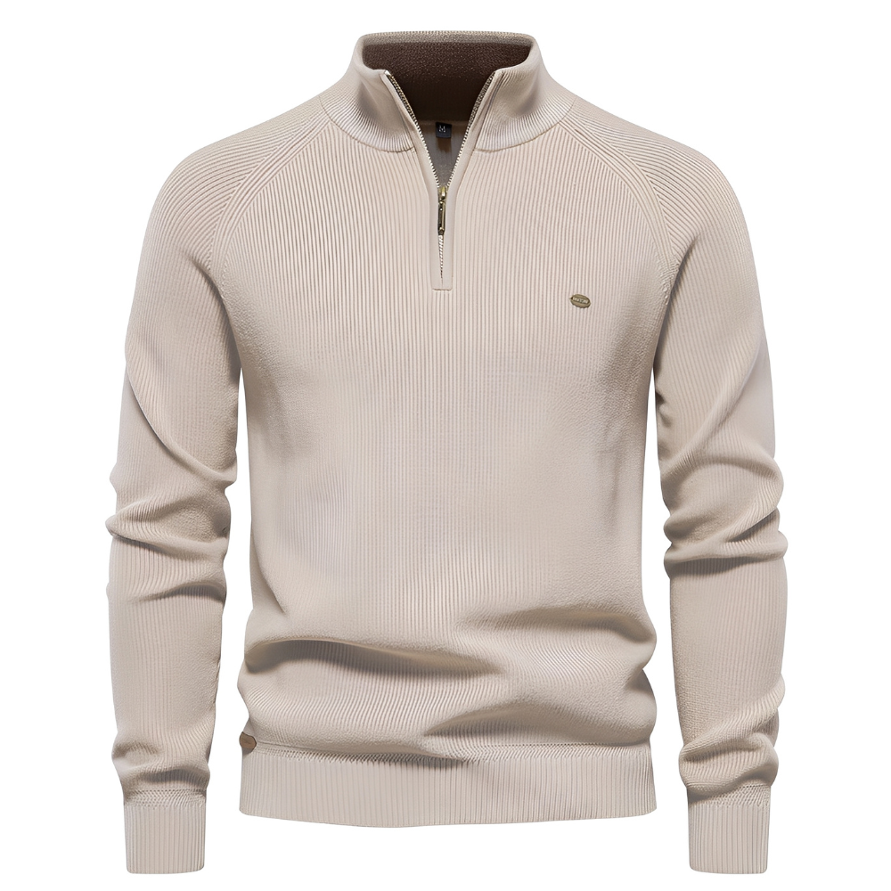 Brant - Elegante suéter con cremallera de un cuarto para hombres