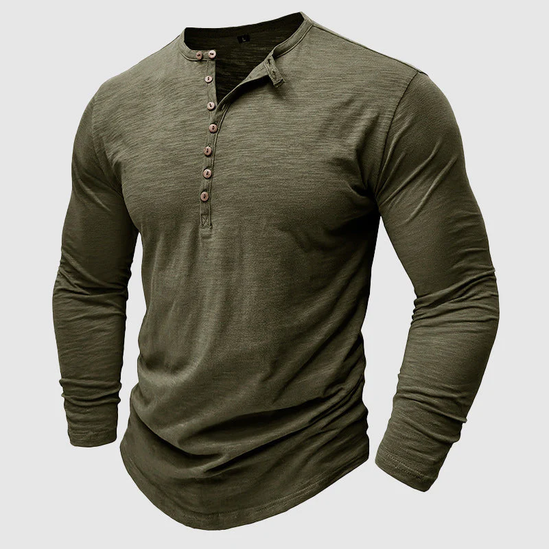 Ansel - Camisa Casual de Algodón con Botones para Hombres