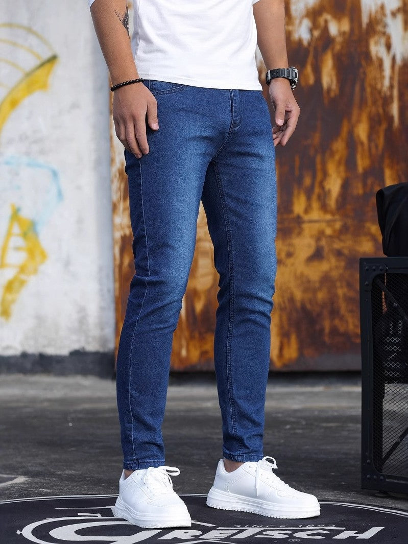 Linford - Pantalones vaqueros clásicos, elásticos y ajustados para hombres
