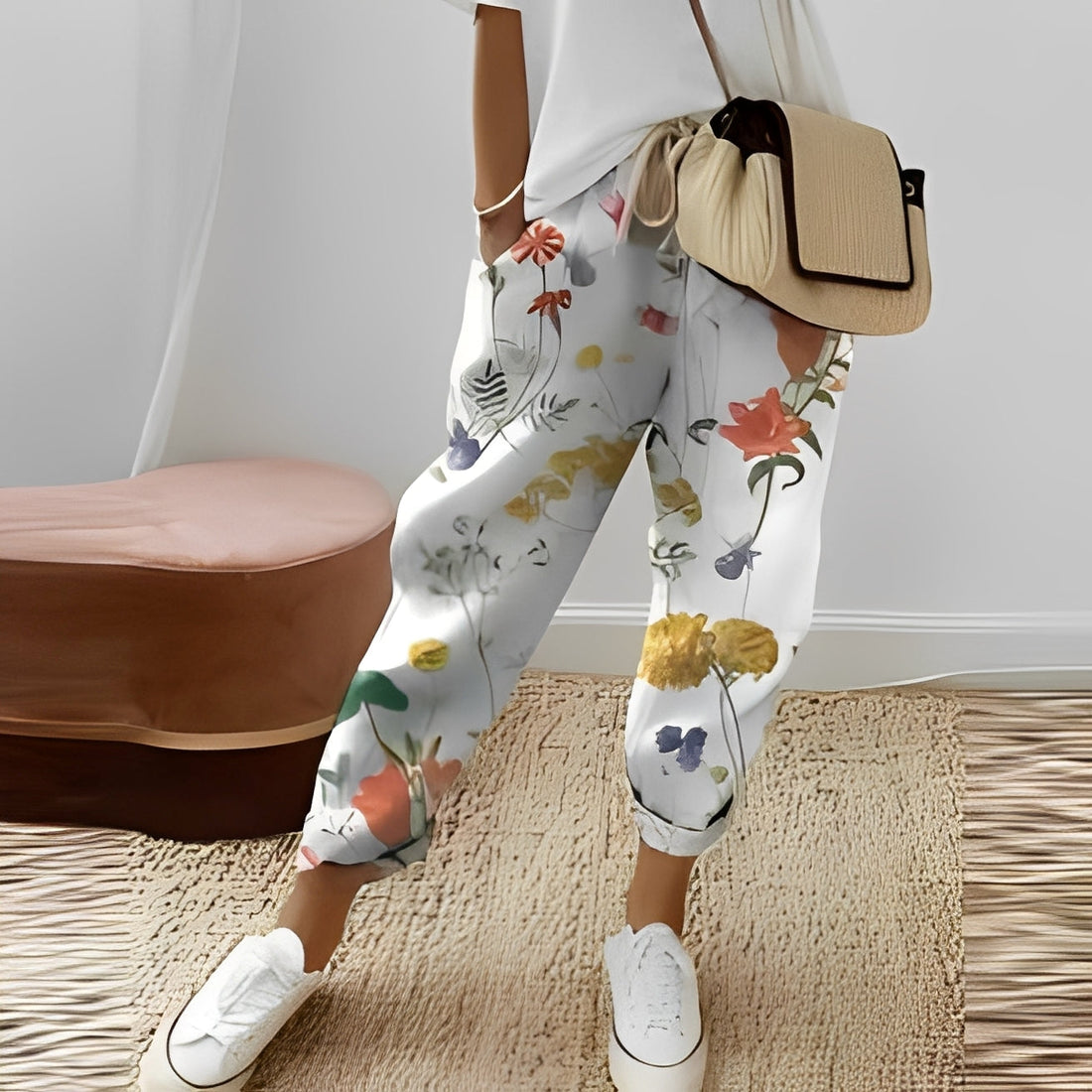 Jacinto - Pantalón femenino cómodo con cordón ajustable