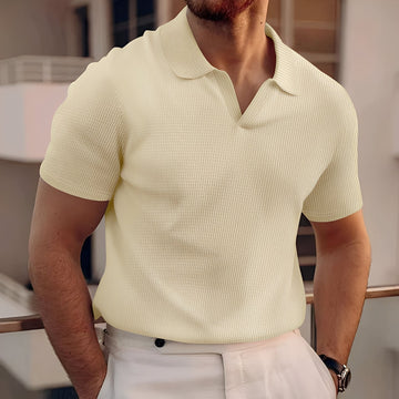 Harley - Camiseta Polo Corta de Waffle para Hombres