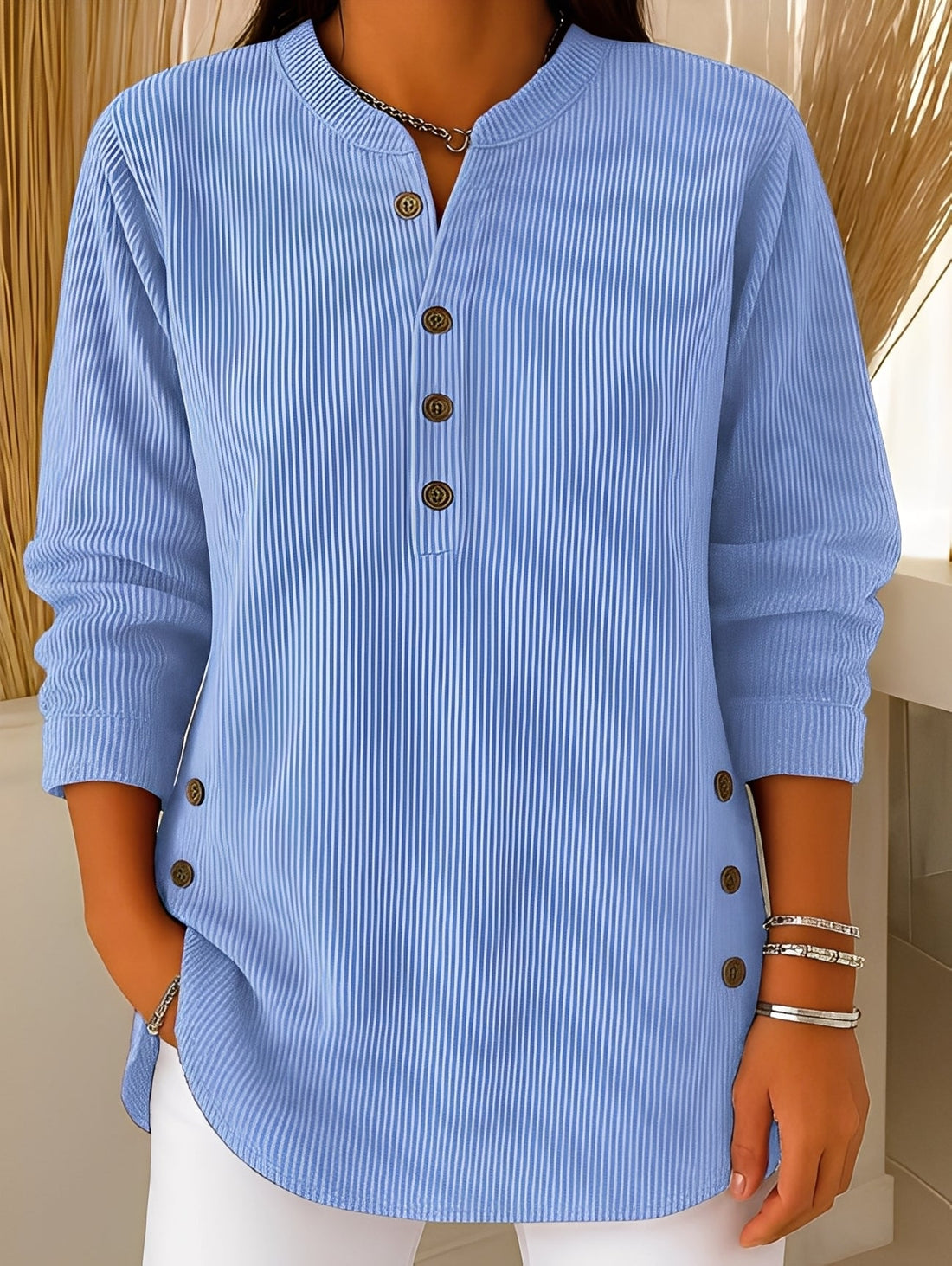 Jocelyn - Suéter informal de punto con botones para mujer