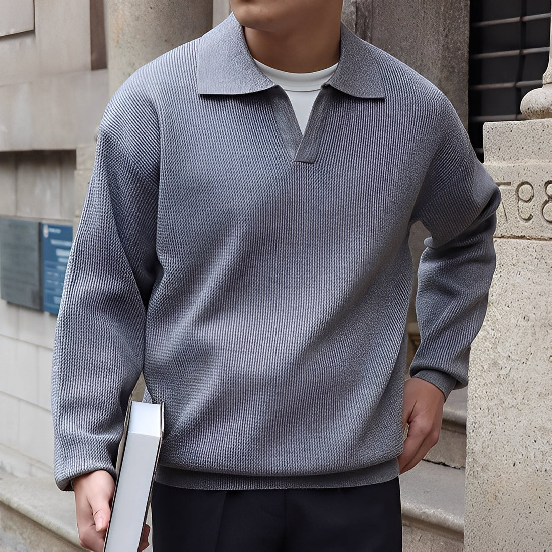 Ronald - Polo Clásico de Manga Larga para Hombres