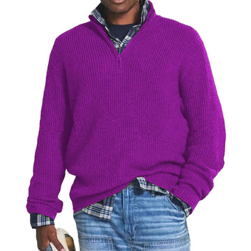 Charlton - Suéter con cremallera de cachemir para hombres, estilo casual