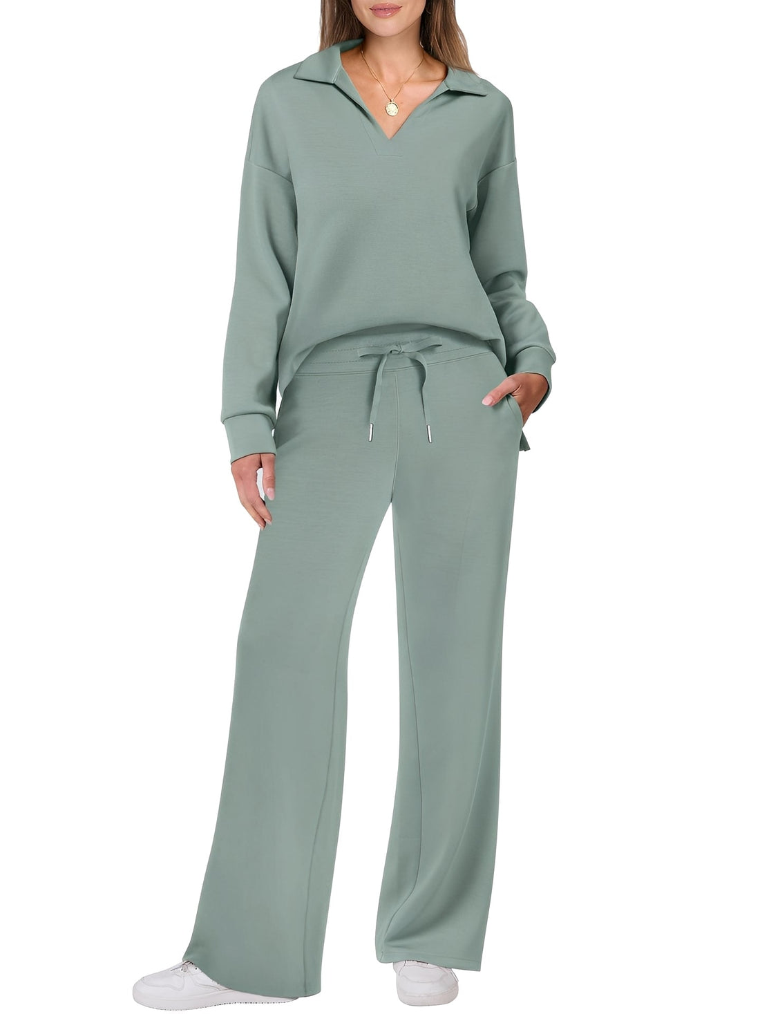 Justina - Set casual de suéter y pantalones para mujeres
