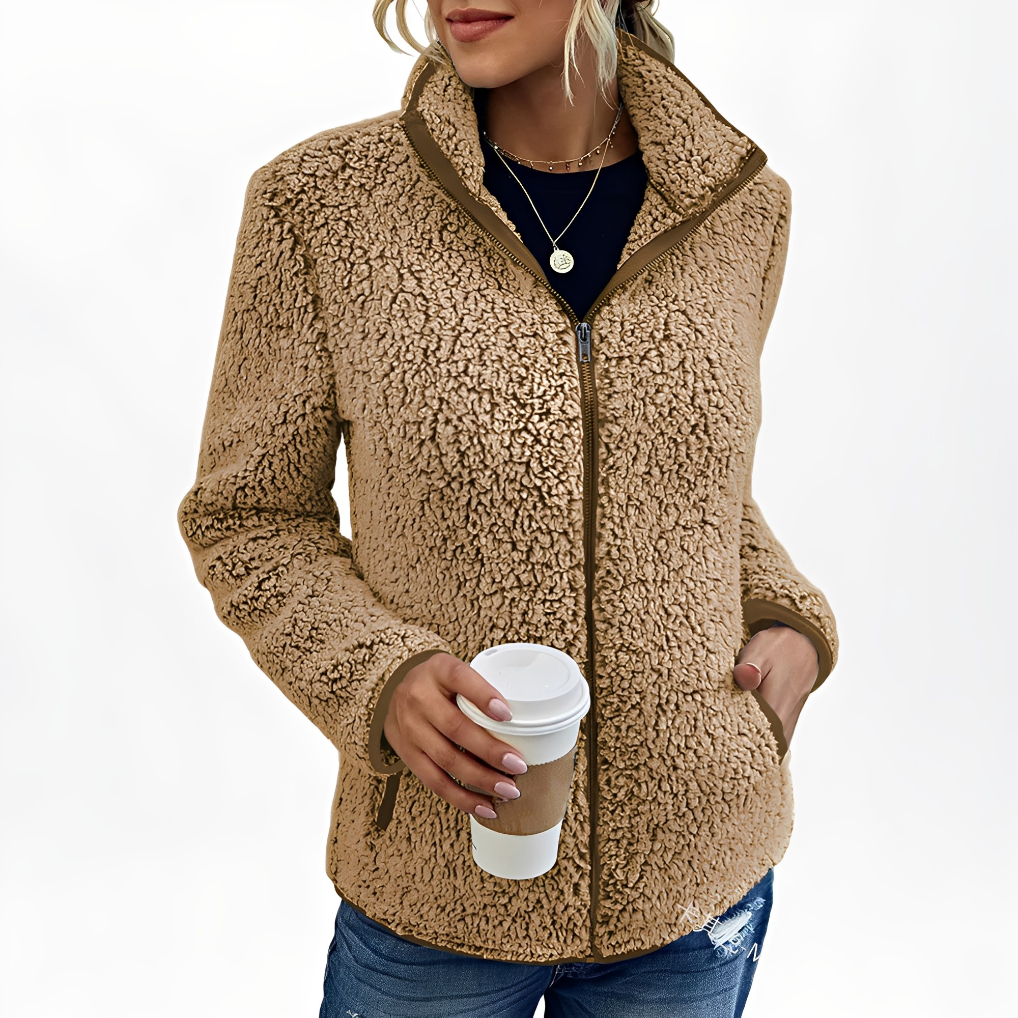 Alethea - Sofisticado abrigo de polar para mujer
