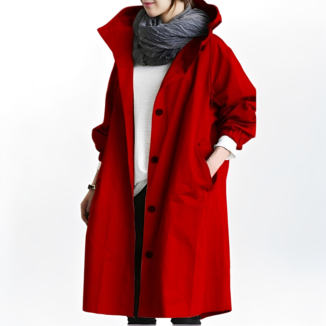 Giselle - Chaqueta de Lluvia Impermeable con Capucha para Mujer