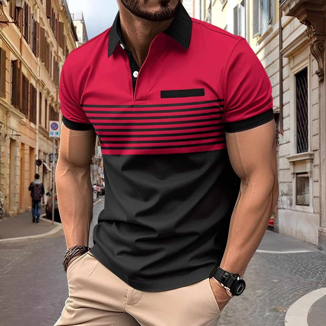 Rayden - Polo hombre a rayas elegante